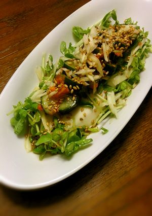 簡単・豆苗と新生姜のキムチ豆腐-レシピのメイン写真