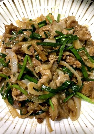 Tさんちのニラと豚肉の簡単スタミナ炒め-レシピのメイン写真