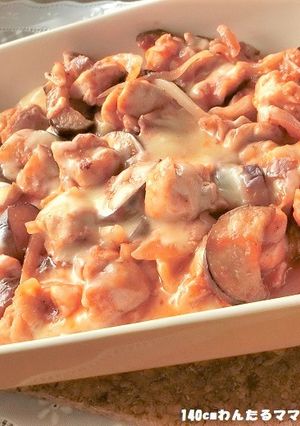 フライパン1つで簡単★鶏肉とナスのピザ風-レシピのメイン写真
