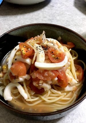 スルメイカの冷製パスタ-レシピのメイン写真