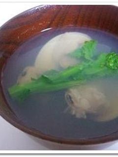 ハマグリと菜の花のお吸い物-レシピのメイン写真