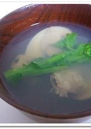 ハマグリと菜の花のお吸い物-レシピのメイン写真