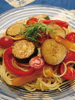 焼きなすと夏野菜の冷製パスタ-レシピのメイン写真
