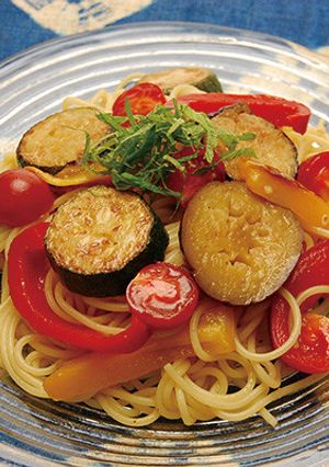 焼きなすと夏野菜の冷製パスタ-レシピのメイン写真