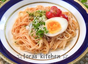 キムチの素deお一人様☘️汁なしそうめん-レシピのメイン写真