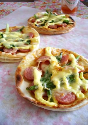 餃子の皮で☆ウインナーピザミルフィーユ風-レシピのメイン写真