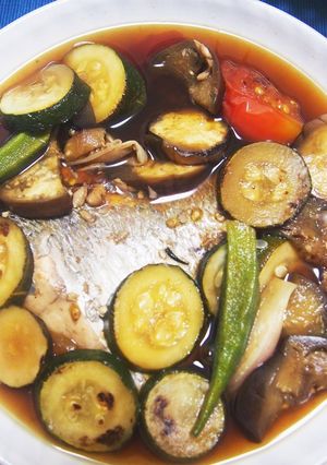 夏野菜と鯛の炊き合わせ-レシピのメイン写真