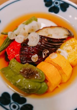 夏野菜のグリルをお出汁で-レシピのメイン写真