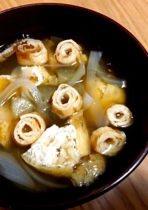うずまき麩と油揚げのすまし汁-レシピのメイン写真