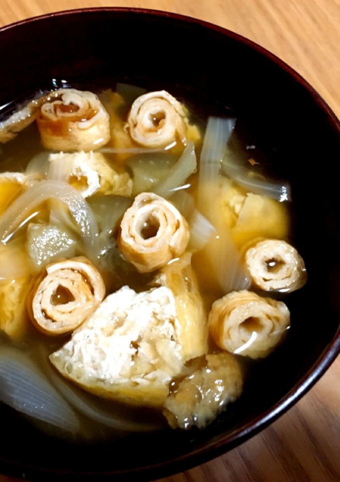 うずまき麩と油揚げのすまし汁-レシピのメイン写真