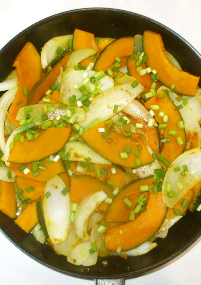 かぼちゃ玉ねぎのカレー粉炒め♪簡単-レシピのメイン写真