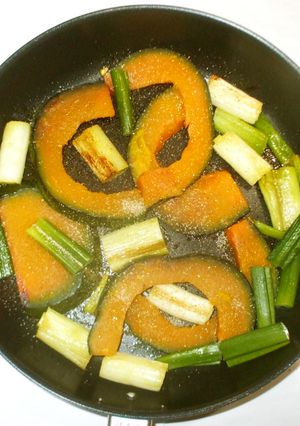焼き野菜の山椒塩♪簡単かぼちゃ・ねぎ-レシピのメイン写真