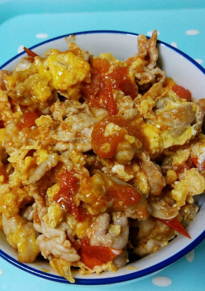 豚とトマトの玉子とじ丼-レシピのメイン写真