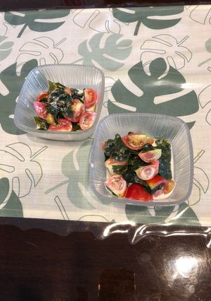 簡単、トマトとわかめサラダ。-レシピのメイン写真