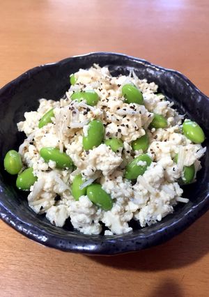 超簡単!激うま♪枝豆と豆腐のほぐし和え-レシピのメイン写真