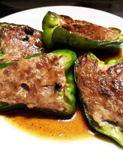 ピーマンの肉詰めをめんつゆで-レシピのメイン写真