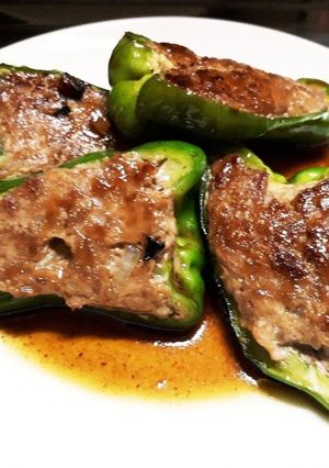 ピーマンの肉詰めをめんつゆで-レシピのメイン写真