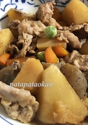 レンジで♪ジャガイモと豚肉の味噌煮-レシピのメイン写真