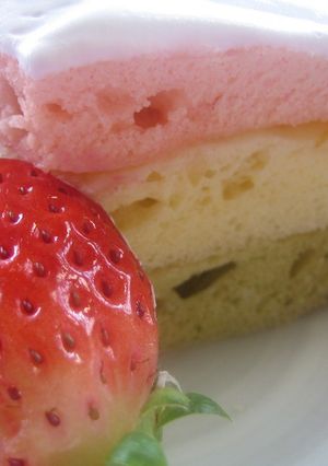 ホットケーキミックスで菱餅型ケーキ-レシピのメイン写真