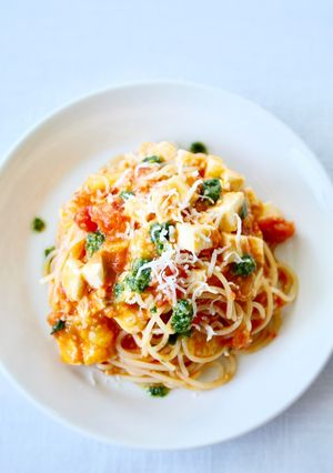 簡単【トマトとモッツァレラの冷製パスタ】-レシピのメイン写真