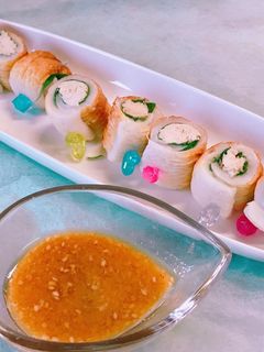 お弁当やおつまみに!棒棒鶏のちくわ巻き-レシピのメイン写真