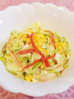 レタス卵カニカマのカレー風味サラダ♡-レシピのメイン写真