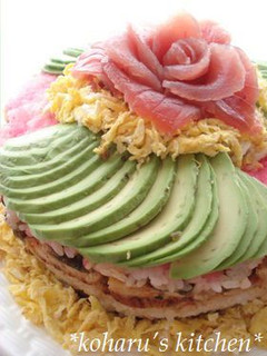 食卓に花を*ケーキ散らし寿司-レシピのメイン写真
