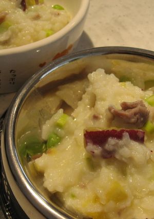 ≪わんこ飯≫　　　さつまいもと豚肉のお粥-レシピのメイン写真