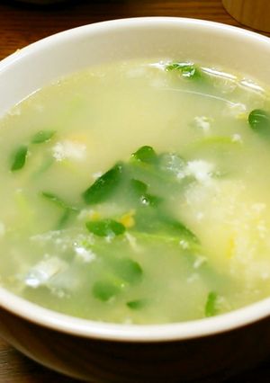 豆苗、たまねぎ、卵スープ♪-レシピのメイン写真