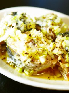 さば缶(水煮)のレモン風味ねぎ塩だれがけ-レシピのメイン写真