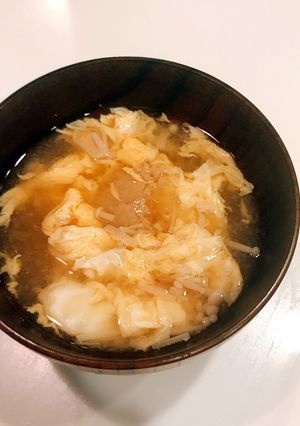 わが家の定番☆えのき茸と卵のお味噌汁-レシピのメイン写真