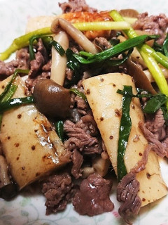 牛肉と長芋、小ネギのオイスター炒め♪-レシピのメイン写真