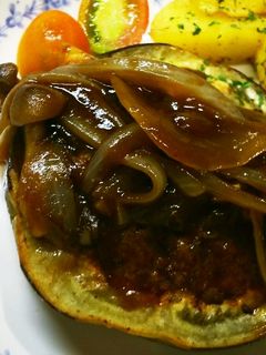 丸なすハンバーグ デミソース掛け-レシピのメイン写真