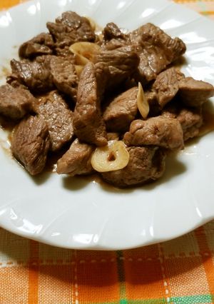 角切り肉のニンニク醬油焼き-レシピのメイン写真