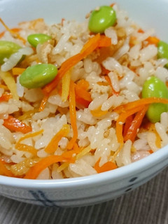 人参と枝豆の混ぜご飯-レシピのメイン写真