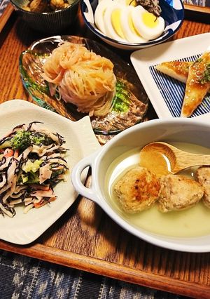 笹かま醤油こうじ焼き・ゆで卵塩昆布のせ-レシピのメイン写真