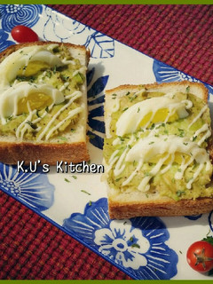 完熟アボカドゆで卵のオープントースト-レシピのメイン写真