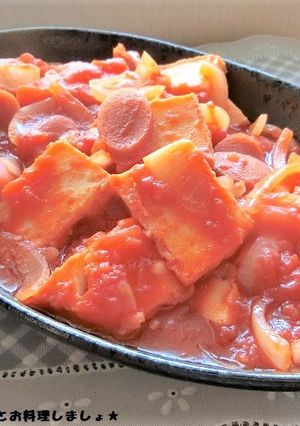 簡単★厚揚げとウィンナーのトマト煮-レシピのメイン写真