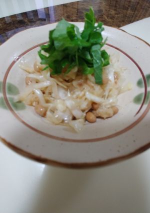 塩もみキャベツの梅肉納豆和え-レシピのメイン写真