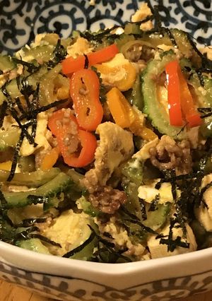豚ひき肉の味噌炒め●ゴーヤーチャンプルー-レシピのメイン写真