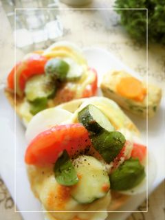 トマト・胡瓜×茹で卵のトースト-レシピのメイン写真