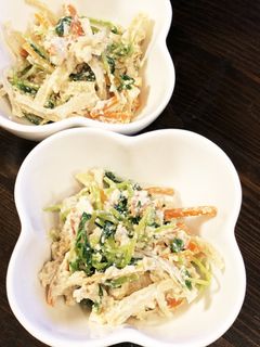 豆苗と糸寒天の白和え-レシピのメイン写真