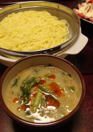 揖保乃糸龍の夢でにら味噌つゆのつけ中華-レシピのメイン写真