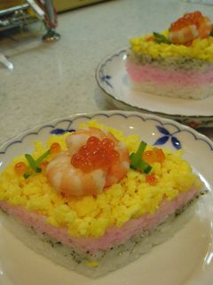 菱餅のようなデコ寿司-レシピのメイン写真