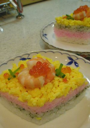菱餅のようなデコ寿司-レシピのメイン写真