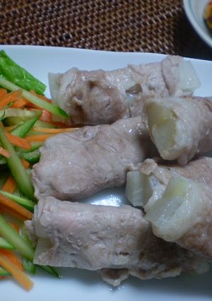 ウドの肉巻き　スイートチリソースで-レシピのメイン写真