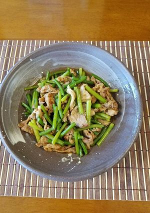 冷凍ニンニク芽と豚肉の炒め物-レシピのメイン写真