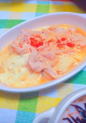 包丁要らず！豆腐と豚しゃぶ肉の味噌煮込み-レシピのメイン写真