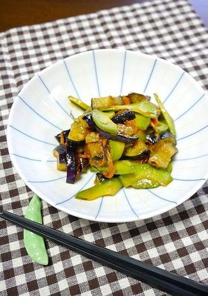 簡単！固いアボカドと茄子の味噌炒め-レシピのメイン写真