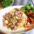 深雪豚のサルシッチャの肉盛りパスタ